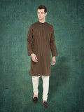 Even Apparels Men's Striped Brown and Black Kurta
