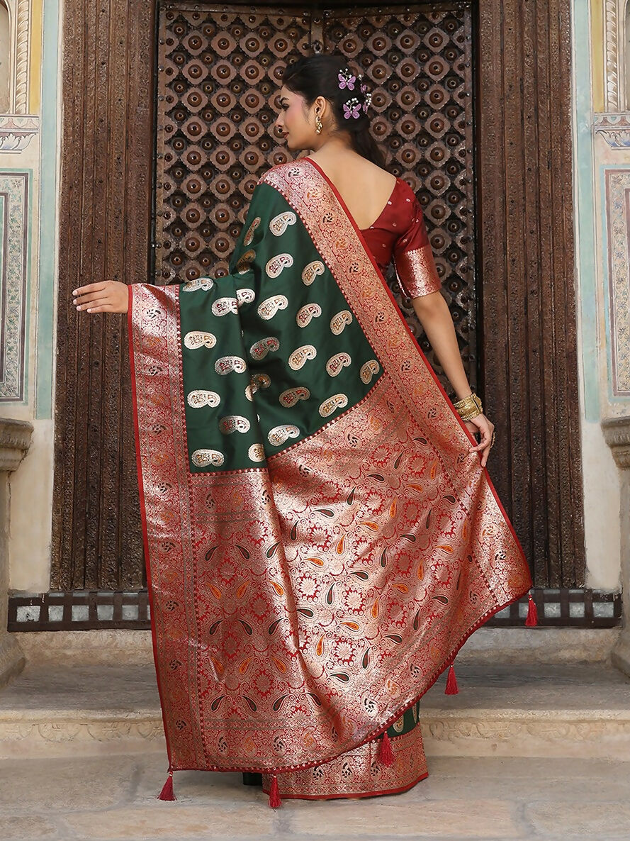 Shree Shyam Fashion Green Silk Saree - Distacart