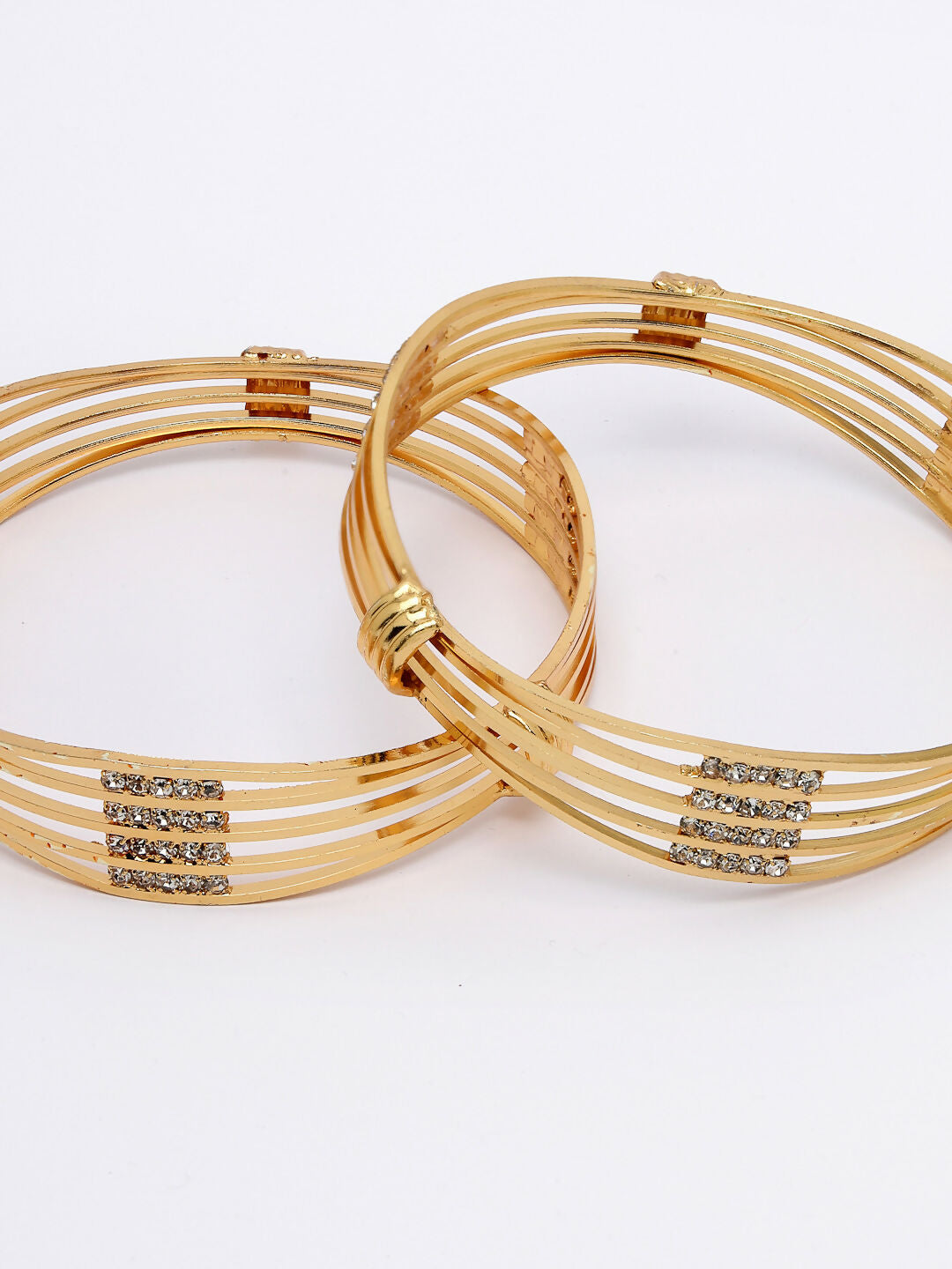 NVR Women Set of 2 Gold Plated Kundan Studded Bangles - Distacart