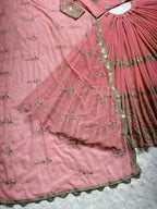 Jyoti Fashion Women's Baby Pink Faux Georgette 5MM Sequins with Zari Embroidered Designer Lehenga Choli Set