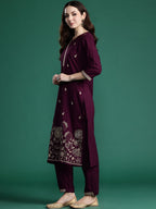 Indo Era Ethnic Motifs Embroidered Sequinned Kurta with Trousers - Distacart