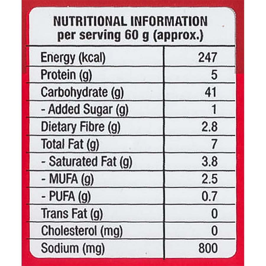 MTR Magic Masala Upma Nutrition Fact