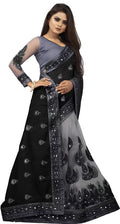 Dishitha Creation Indian Women's Designer Embroidered Art Silk Saree - Black