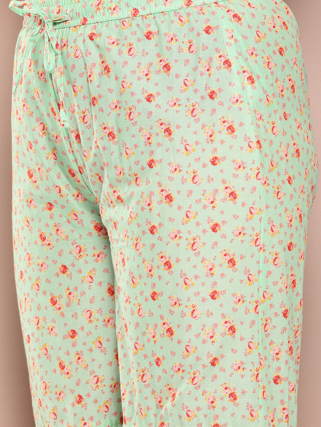 Sztori Plus Size Floral Printed Gotta Patti Pure Cotton Kurta with Sharara