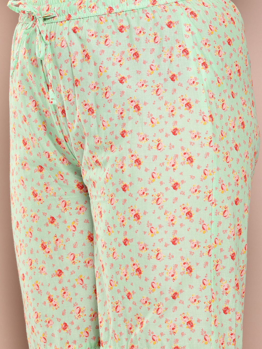 Sztori Plus Size Floral Printed Gotta Patti Pure Cotton Kurta with Sharara