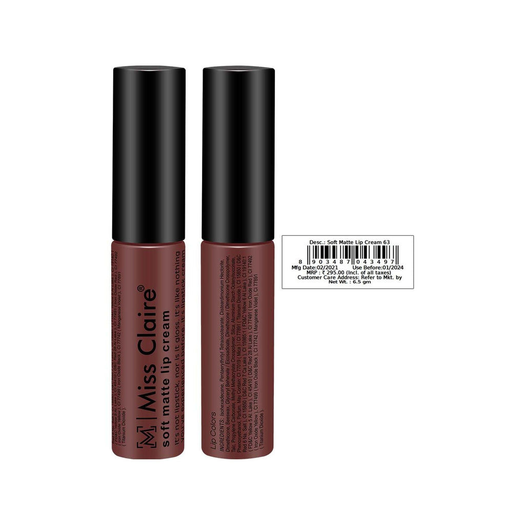 Miss Claire Soft Matte Lip Cream - 63 - Distacart