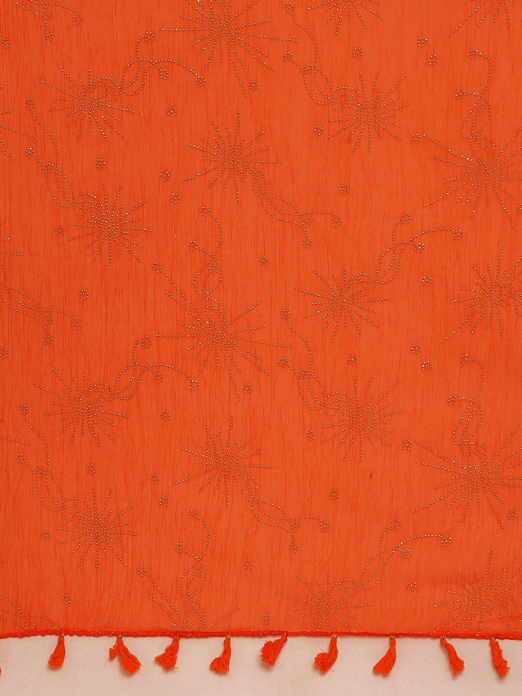 Souchii Orange & Gold-Toned Solid Dupatta - Distacart