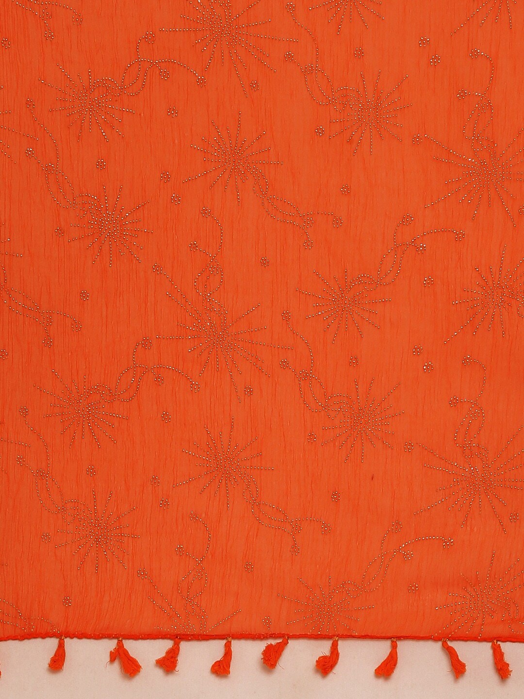 Souchii Orange & Gold-Toned Solid Dupatta - Distacart