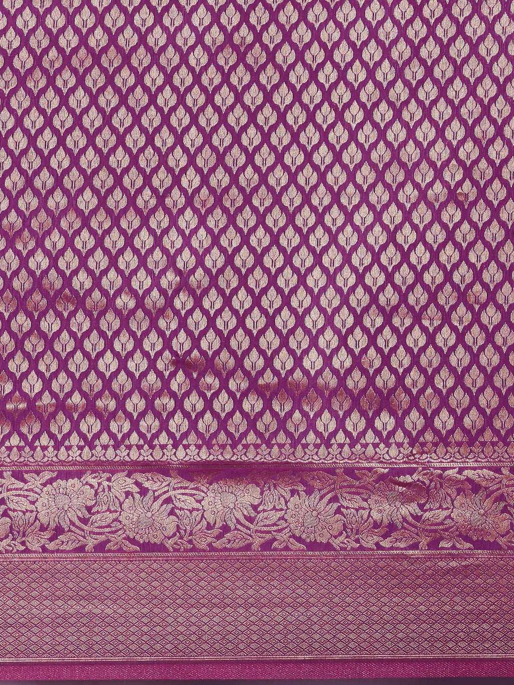 Saree Mall Purple Ethnic Motifs Zari Silk Blend Banarasi Sarees - Distacart