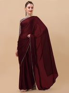 Sangria Women Burgundy Sarees - Distacart