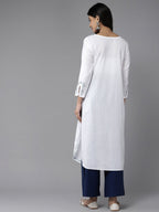 ADA Ethnic Motifs Embroidered Chikankari Cotton Kurta