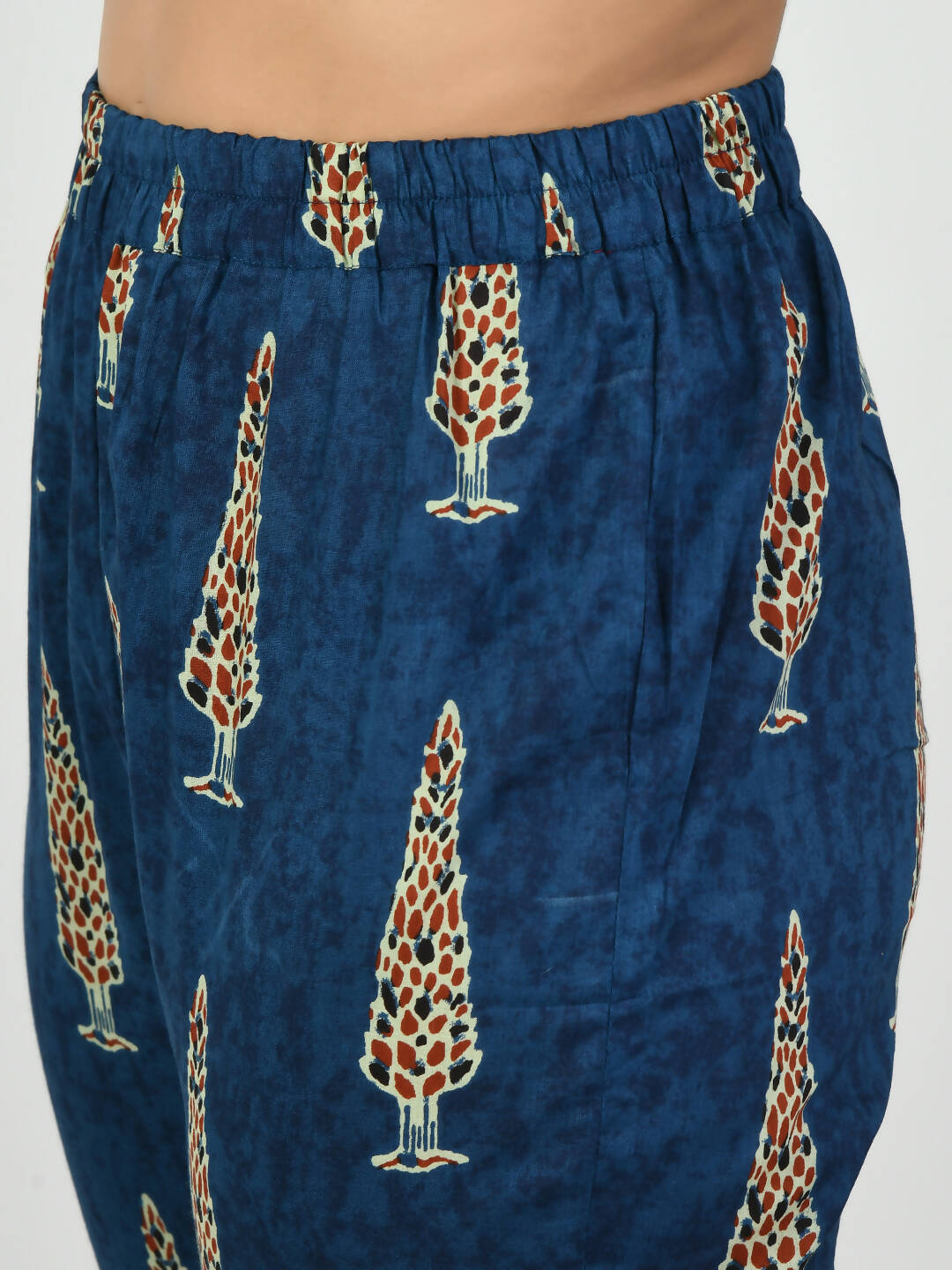 Myshka Women's Blue Printed Kurta With Trouser
