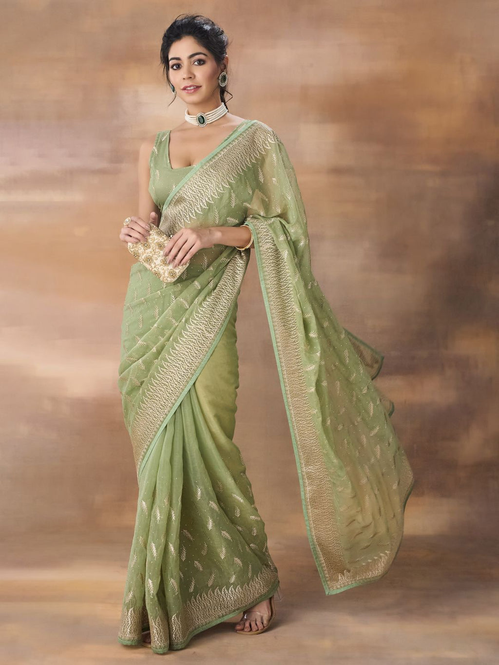 kasee Floral Embroidered Art Silk Saree - Distacart