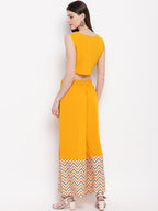 Janasya Yellow & Pink Solid Top with Kurta & Palazzos - Distacart
