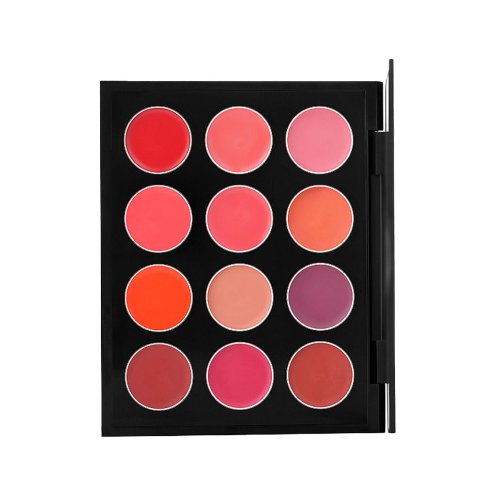 PAC Studio Retro Lip Palette X12 - Intense Color Payoff, Creamy & Highly Blendable, Semi Matte Finish