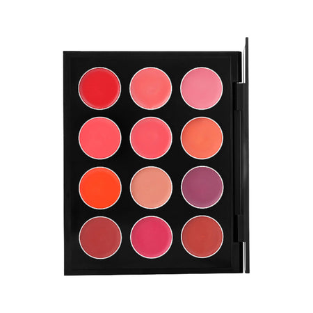 PAC Studio Retro Lip Palette X12 - Intense Color Payoff, Creamy & Highly Blendable, Semi Matte Finish
