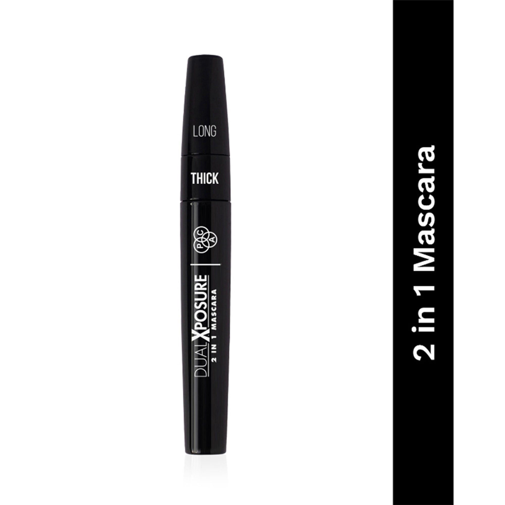 PAC Studio Dual Xposure Mascara - 2-in-1 Volumizing & Lengthening Mascara, Longlasting Clump Free