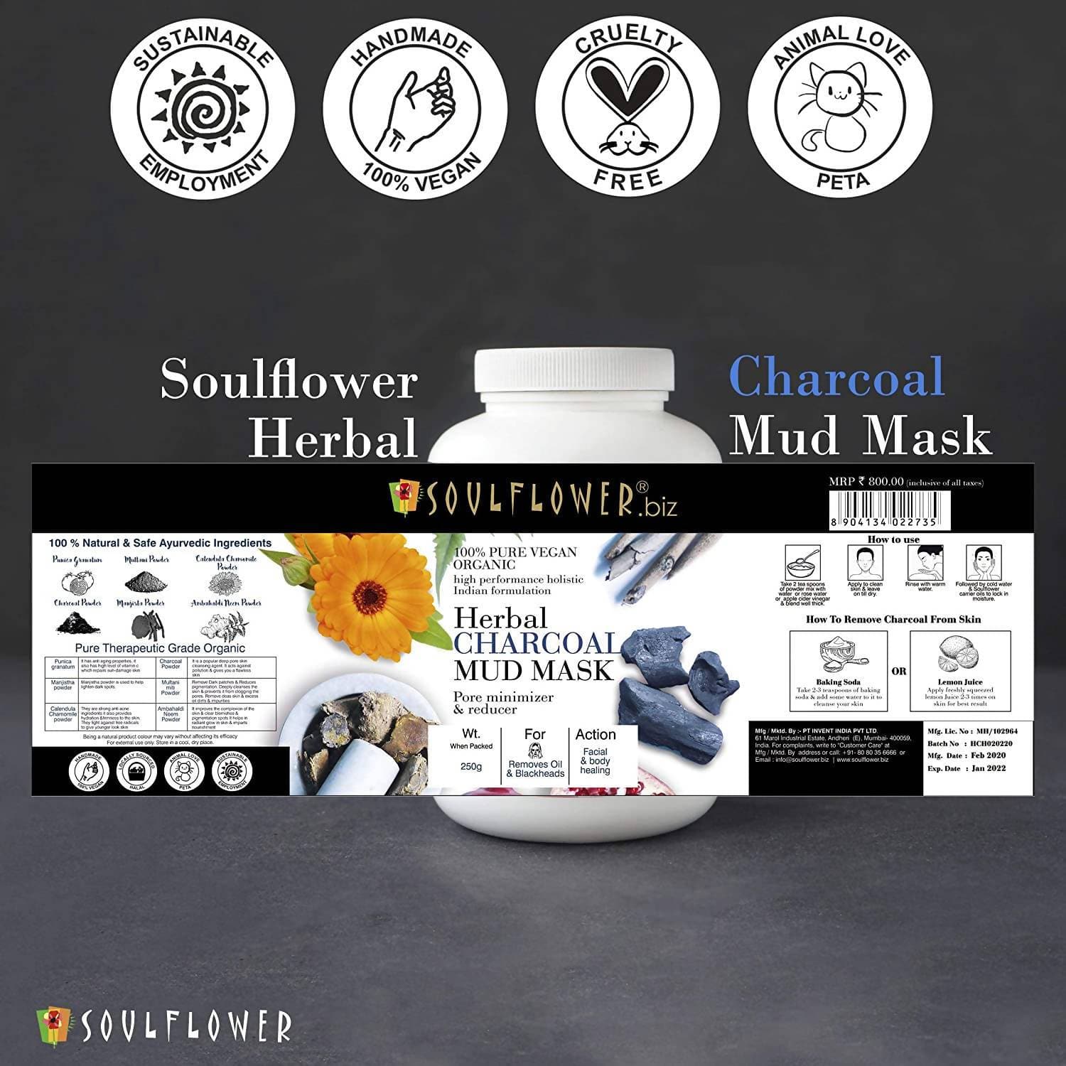 Soulflower Herbal Charcoal Mud Mask