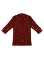 Joban Fashion Kids Island Traditional Ethnic Wear with Silk Sequence Embroidery Full Sleeves Kurta and Pyjama Set - Maroon - Distacart