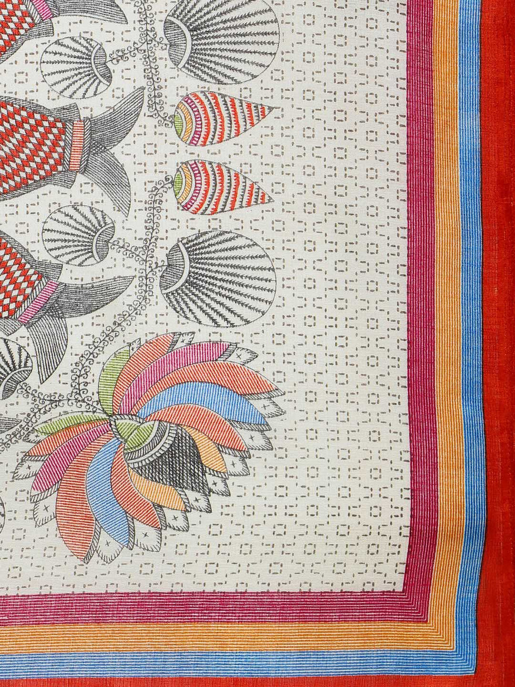 Saree Mall Blue & Beige Art Silk Printed Bhagalpuri Saree - Distacart