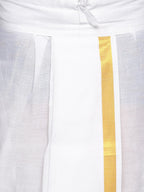 Sethukrishna Boys Blue & White Pure Cotton Kurta with Dhoti Pants