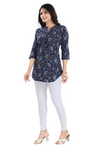 Snehal Creations Ethnic Galore Blue Short Tunic Top for Women - Distacart