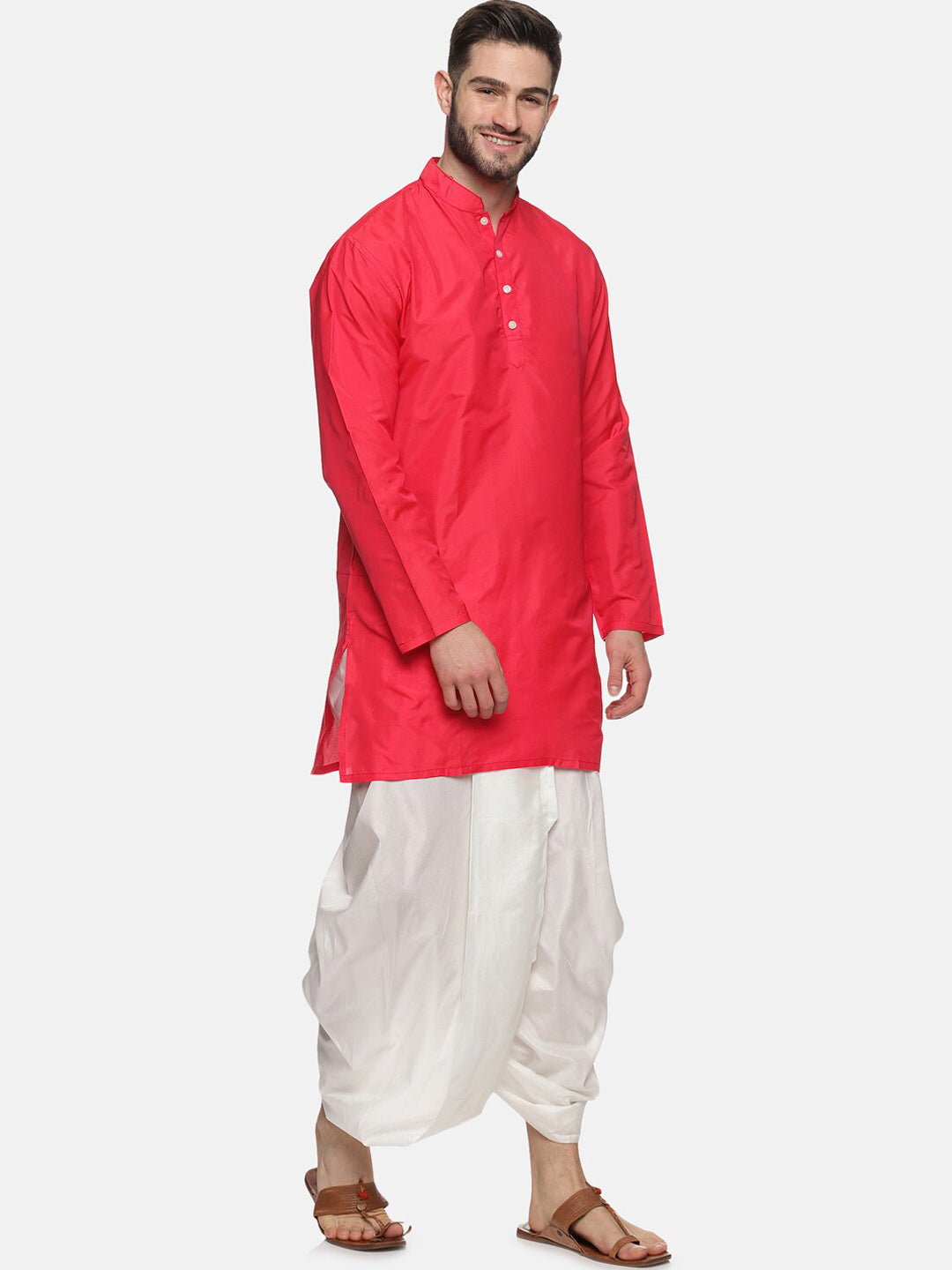 Sethukrishna Men Rose Kurta with Dhoti Pants - Distacart