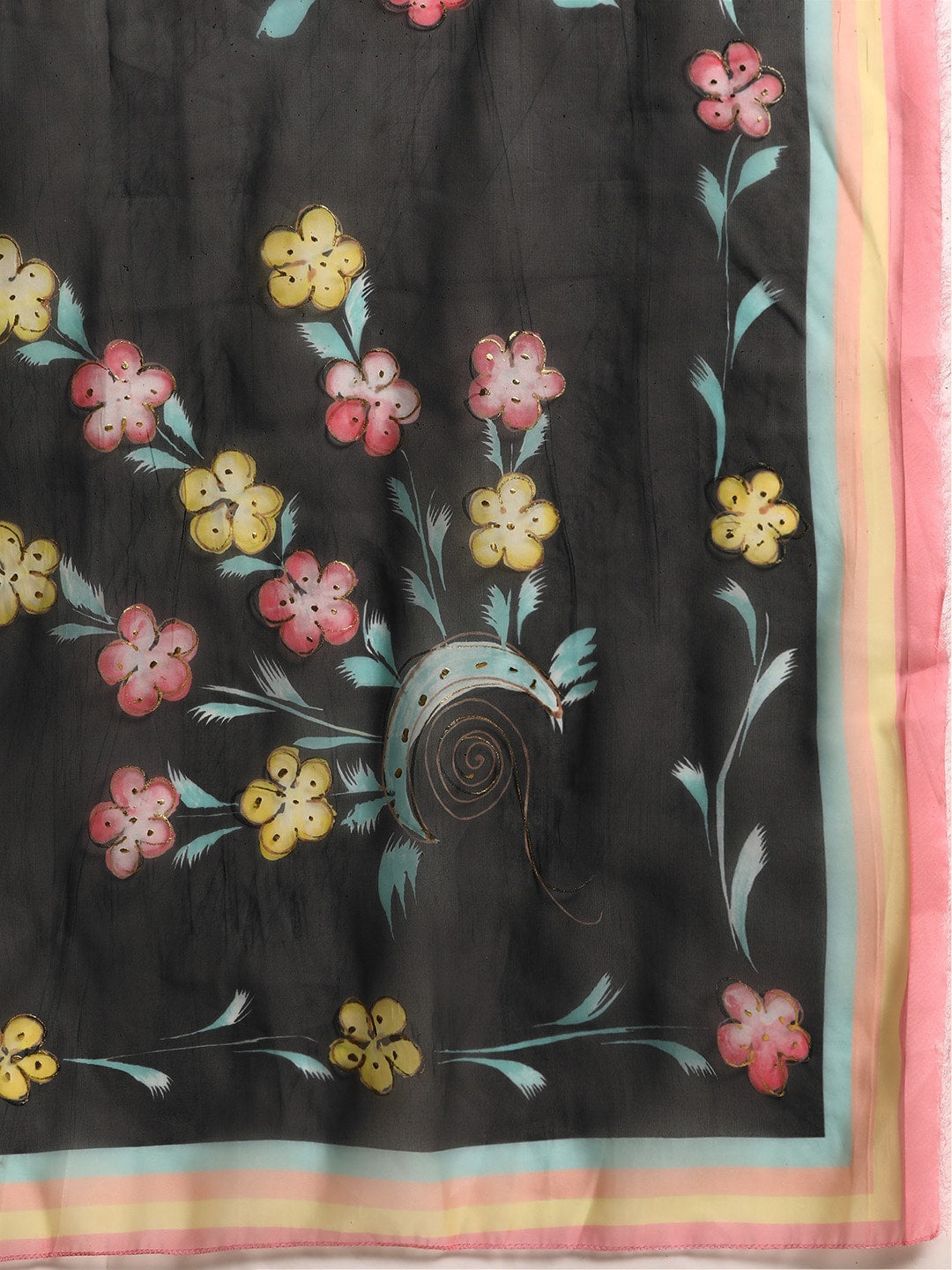 Sangria Women Embroidered Mirror Work Pure Cotton Kurta with Trousers & With Dupatta