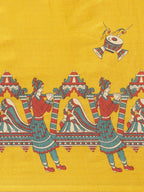 Saree Mall Mustard Yellow & Blue Printed Saree - Distacart