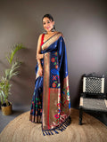 Joban Fashion Red Motifs Paithani Sarees