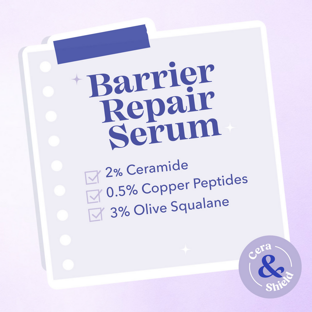 Blue Heaven Barrier Repair Serum Infused With 2% Ceramide 0.5% Copper Peptides
