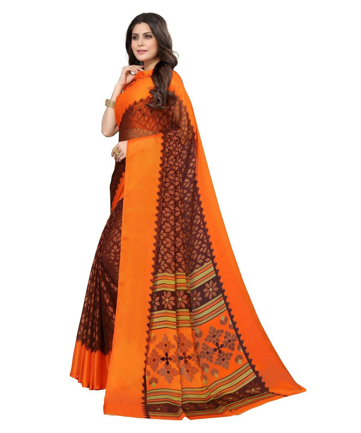 Vamika Maroon Chiffon Brasso Bollywood Style Woven Saree (ALIZA MAROON) - Distacart