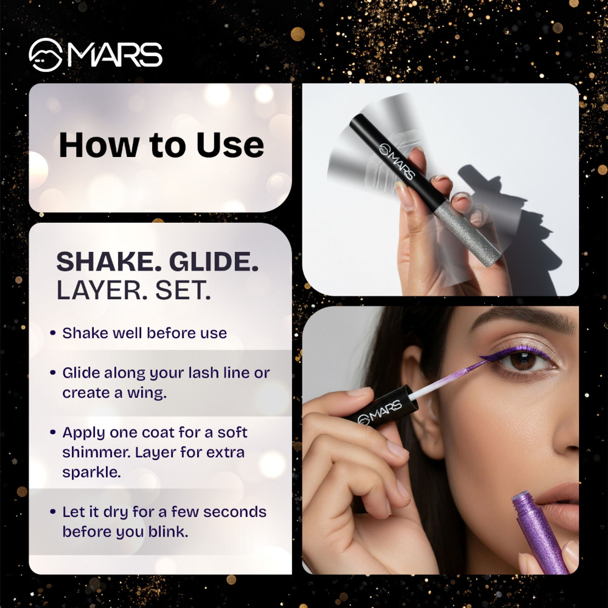 MARS Cosmetics Twinkle Wink Glitter Eyeliner - Midnight-Blue
