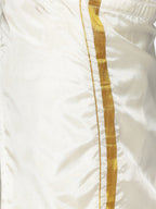 Sethukrishna Boys Maroon & White Pure Cotton Shirt with Dhoti