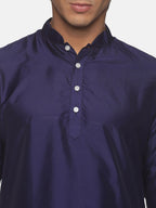 Sethukrishna Men Navy Blue Kurta with Pyjamas - Distacart