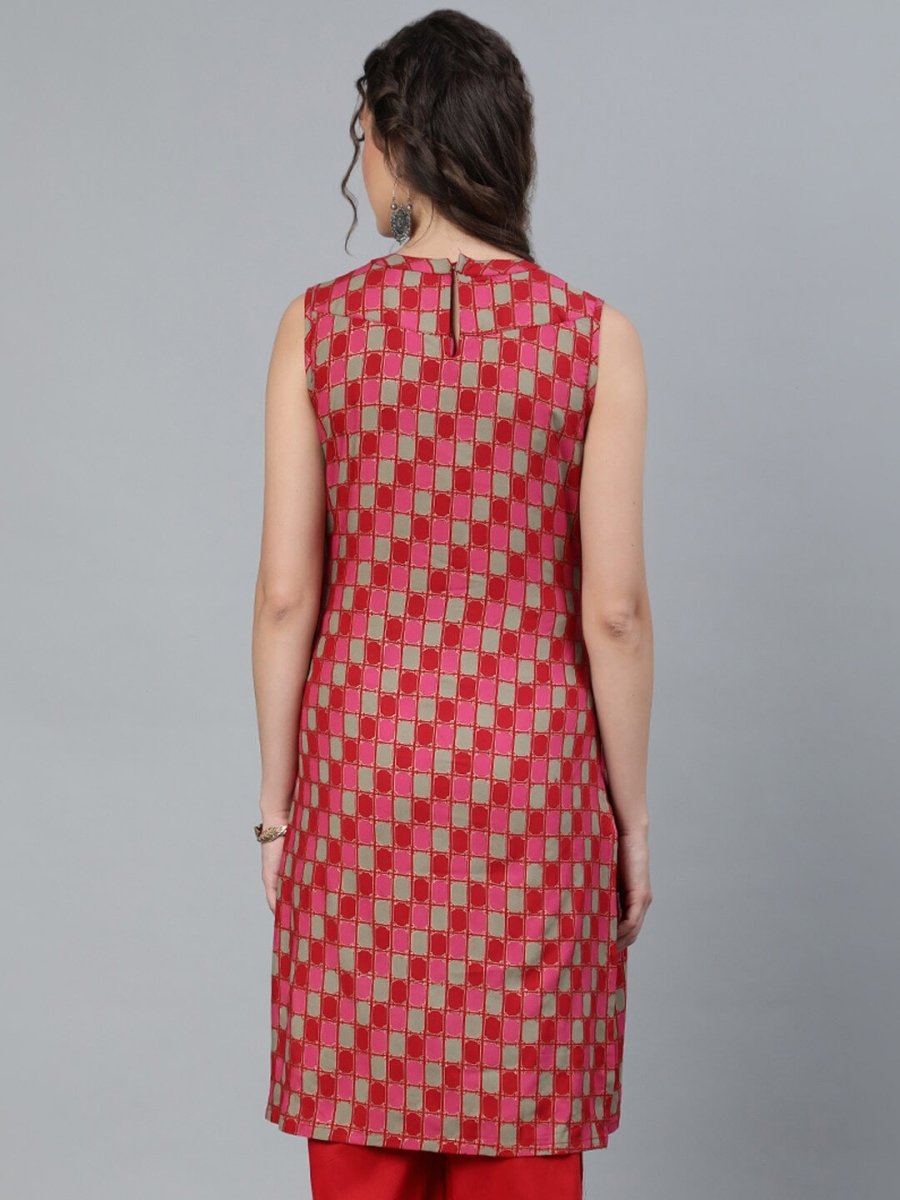 Aks Checked Maternity Kurta