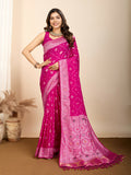 Pink Soft Silk Woven Meenakari Designer Saree - Vedanti