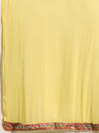 Sangria Floral Embroidered High Slit Sequinned Kurta With Salwar & Dupatta