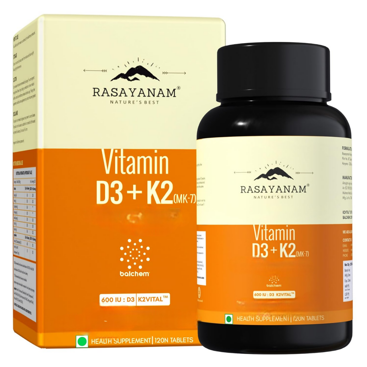 Rasayanam Vitamin D3 K2(MK-7) Tablets - Distacart