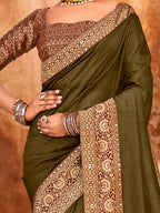 Saree Mall Woven Design Zari Silk Blend Sarees