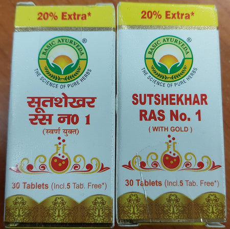 Basic Ayurveda Sutshekhar Ras No.1 (With Gold) Tablets