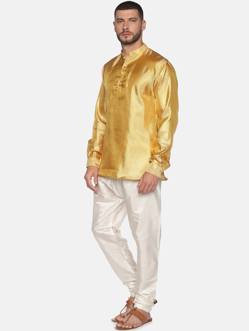 Sethukrishna Gold-Toned Mens Kurta with Pyjamas - Distacart