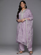 Indo Era Plus Size Embroidered Regular Sequinned Kurta with Trousers & With Dupatta - Distacart