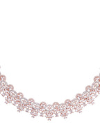 Saraf RS Jewellery Rose Gold-Plated & White AD & CZ-Studded Contemporary Jewellery Set - Distacart