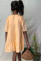 ArthLife Peach Sheep Embroidered Dress