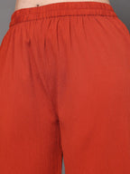 Sztori Plus Size V Neck Regular Silk Crepe Straight Kurta with Trousers - Distacart