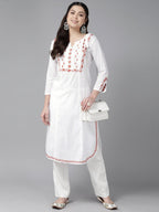 ADA Floral Embroidered Chikankari Floral Kurta - Distacart