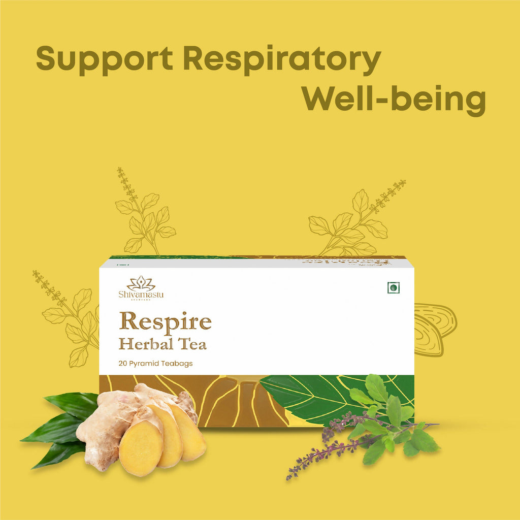 Shivamastu Ayurveda Respire Herbal Tea - 20 Pyramid Teabags - Distacart