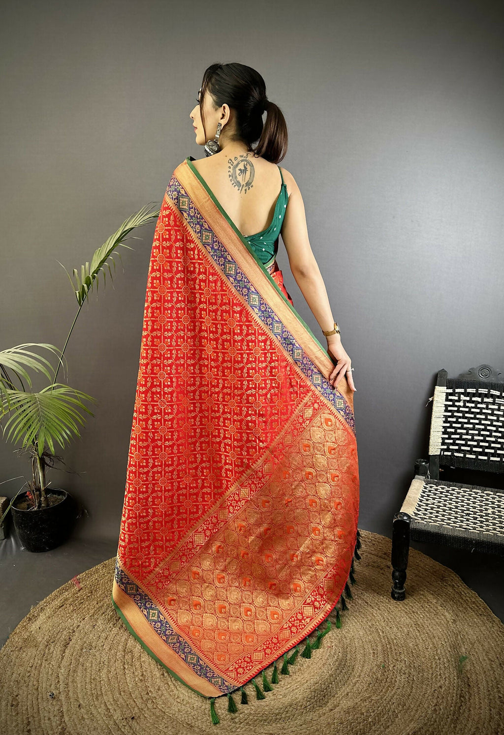 Joban Fashion Red Patola Soft Silk Patola Saree - Distacart