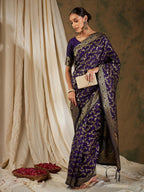 Sangria Woven Design Zari Kanjeevaram Saree - Distacart